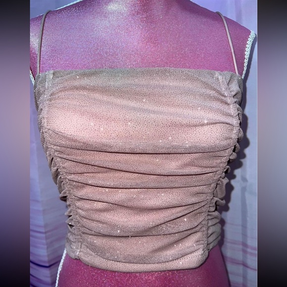 muted pink nude sparkly top - Picture 2 of 3